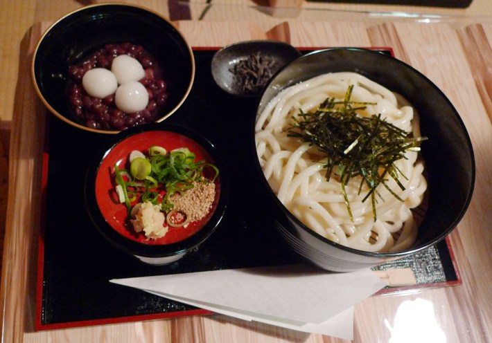 Udon y warabi con azukis