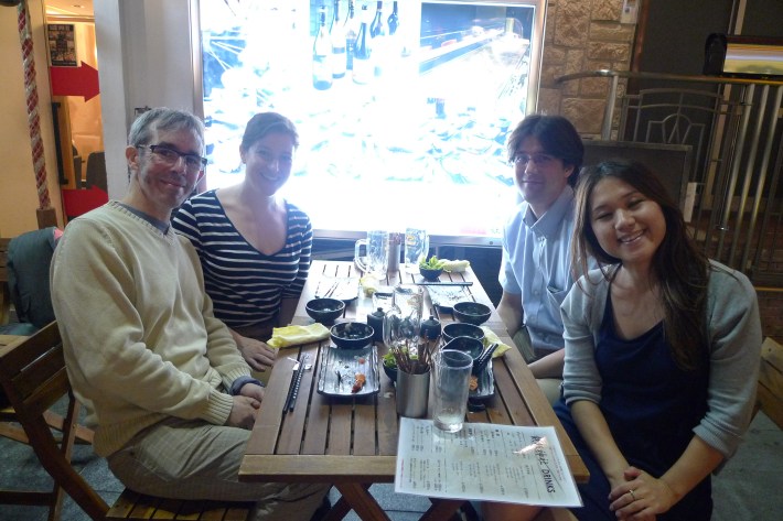 Con Hide y su novia en Dôtonbori, Ôsaka