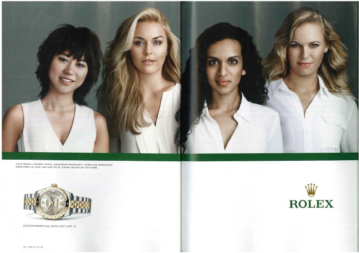 Anuncio de Rolex con Yuja Wang, Lindsey Vonn, Anoushka Shankar y Caroline Wozniacki