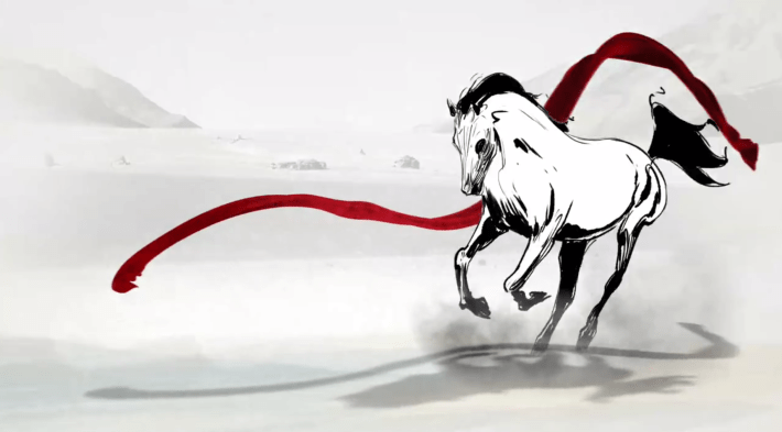 Pantalla de la Animación viral de Louis Vuitton para el año del Caballo