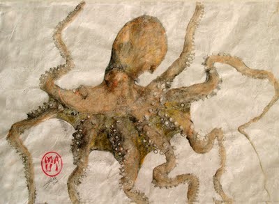 Gyotaku de un pulpo.